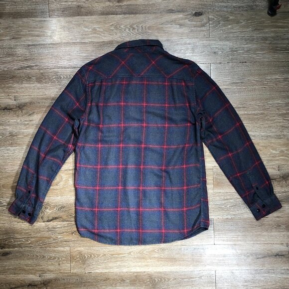 Original Weatherproof Vintage Button Down Mens M Blue Plaid Flannel Pocket Shirt - Picture 8 of 8